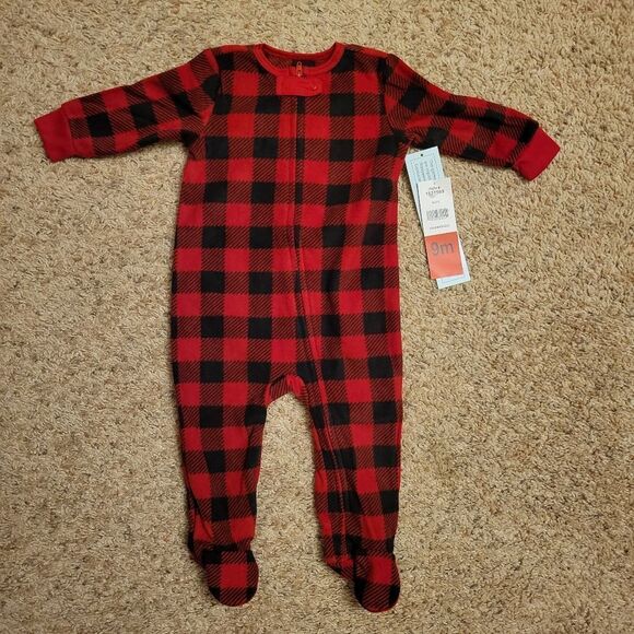 Eddie Bauer baby onsies sleeper check print 9 months - Picture 1 of 7
